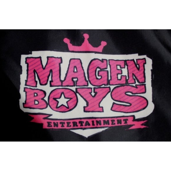 Magen Boys Entertainment Bomber Jacket Mens Adult Small Chalk Line Black Pink - Picture 6 of 6
